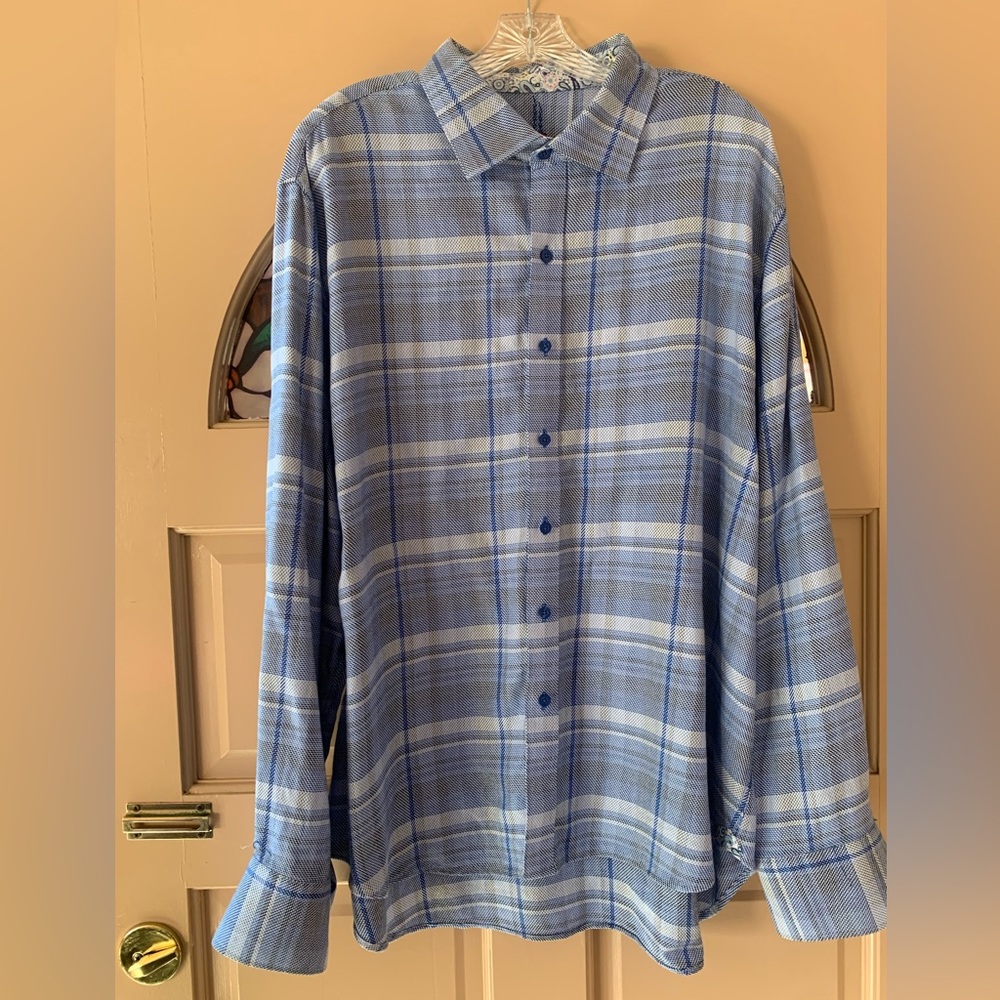 Robert Graham Blue Plaid Button-Up Shirt